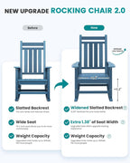 SERWALL Outdoor Rocking Chair Set of 4, HDPE Rocking Chair - Image 5