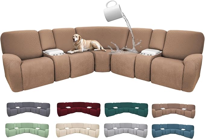 100% Waterproof Sectional Recliner Couch Covers by ROFASVCO