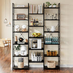 NUMENN Triple Column 6 Tier Bookshelf, Bookcase - Image 5