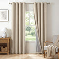 Curtains, Linen Blackout Drapes 50''W x 72''L, 2 Panels, Natural Flax, Thermal by 100BlackoutShield
