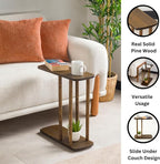 C-Shaped Solid Wood End Table, Side Table - Image 4