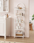Hzuaneri Bookcase Bookshelf, Tempered Glass Bookshelves, Slim Shelving Unit - Image 7