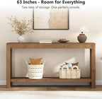 Solid Wood Console Table 63", Farmhouse Sofa Table - Image 8