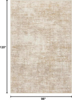 8x10 Area Rugs for Living Room: Washable Abstract Beige Badroom Carpet | - Image 2