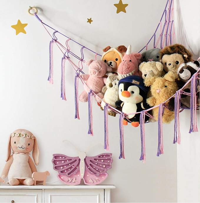 mirolam Large Stuffed Animal Hammock Corner Net - Image 6