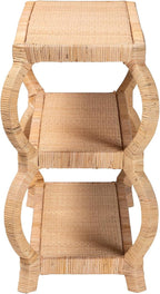 Bali & pari Dalida Bohemian Natural Rattan 3-Tier Console Table - Image 5