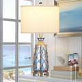 Ruzectt Coastal Glass Table Lamps, 3-Way Dimmable Touch Control Bedside Lamps by Home