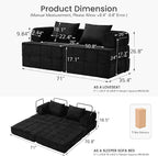 Korser Folding Convertible Sofa Bed, Corduroy Upholstered Boneless Couch - Image 2