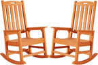 Psilvam Oversized Outdoor Rocking Chair Set of 2, HDPE Porch Rocker by PsilvamGardenFurniture