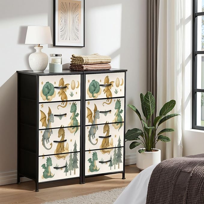 Dresser for Bedroom Dresser for Closet Dragon Baby Animals Watercolor Dressers - Image 5