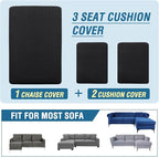 H.VERSAILTEX Sectional Couch Covers 3 Pieces Sofa Seat Cushion Covers L Shape - Image 8