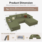 95" Cloud Sectional Couch U-Shaped Chaise - Image 2