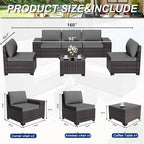 ALAULM 6 Pieces Patio Furniture Set, Oversized Seat/Armrest Sofas and High Back - Image 3