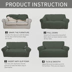 Easy-Going Stretch 4 Seater Oversized Sofa Couch Cover Olive Green | 1-Piece - Image 5