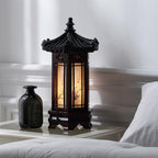 Antique Alive Traditional Korean Wood Lamp | Handmade Asian Oriental Table by AntiqueAlive