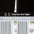 Vision Home Blue Fog Pinch Pleated Full Blackout Curtains Linen Blended Room - Image 4