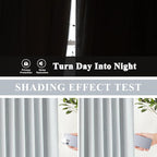 Vision Home Blue Gray Pinch Pleated Full Blackout Curtains Linen Blended Room - Image 3