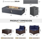 UPHA 9 Pieces Patio Furniture Sets, Wicker Outdoor Sectional Sofa Couch - Image 2