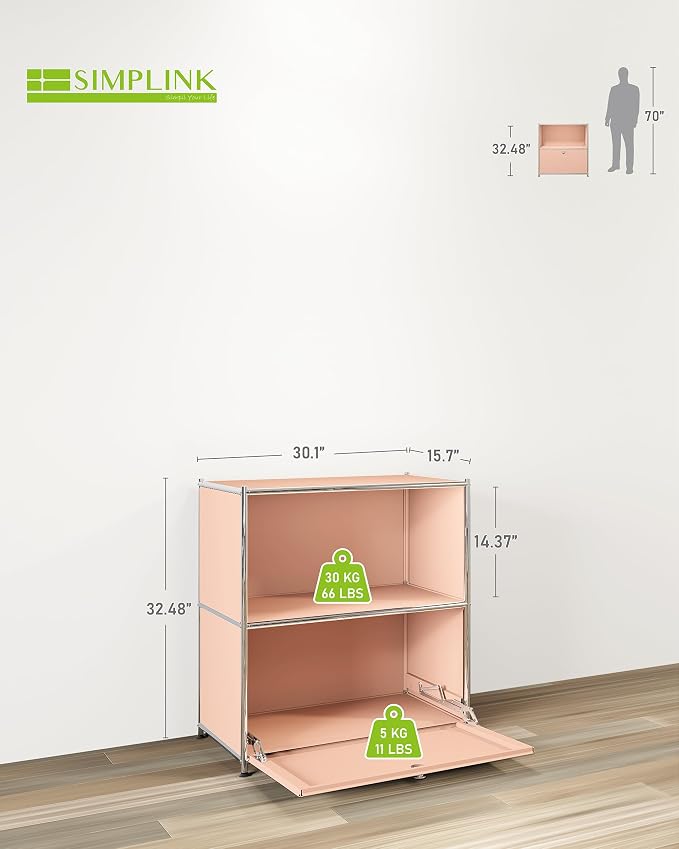 32.5-Inch Flip-Top Side Table & Buffet Cabinet - Image 3