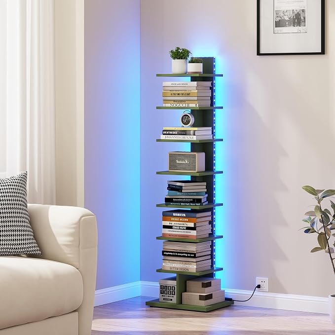 TUTOTAK Narrow Bookshelf, 8-Tier Bookcase - Image 3