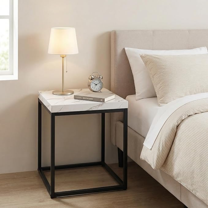 CENSI 18-Inch Marble Accent End Table/Side Table - Image 6