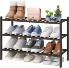 viewcare Shoe Rack for Closet, 3-Tier Bamboo Wood Shoe Racks, Stackable | by VIEWCARE