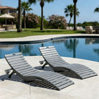 Folding HDPE Pool Lounge Chairs Set of 2, Pre-Assembled Outdoor Chaise Lounge by YourPerfectOutdoorEscape
