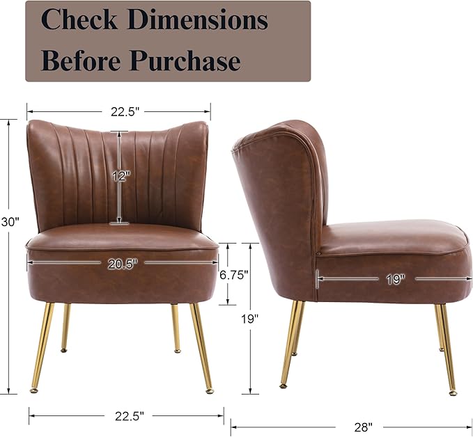 PU Leather Accent Chair Set of 2 - Image 2
