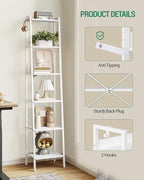 Hzuaneri Ladder Shelf, Bookshelf Bookcase, Freestanding Corner Storage Shelve - Image 3