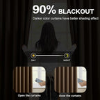Pleated Blackout Curtains 45 Inches Long, Thermal Insulated Room Darkening - Image 3
