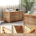 Solid Wood Entryway Bench with Storage, Large storage chest with Removable Bag - Image 7