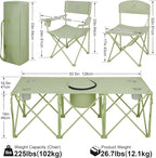 Camping Chair Set of 3, Outdoor Folding Camping Chairs - Image 3