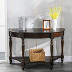 Solid Wood Console Table with Drawer and Storage Shelf, 45.3" Traditional Retro - Image 6