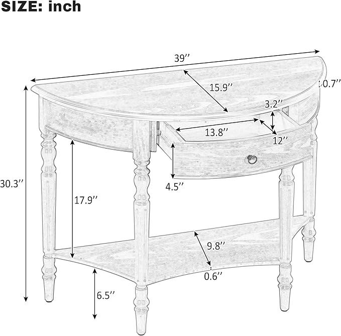 LUMISOL Rustic Console Table - Image 2