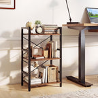 Tangkula 3-Tier Industrial Bookshelf, 16.5" Width Wooden Open Bookcase - Image 5
