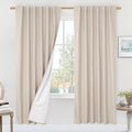 100% Blackout Thermal Linen Curtains 78 Inches by LAMIT