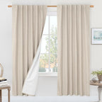100% Blackout Thermal Linen Curtains 78 Inches by LAMIT