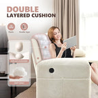 VINGLI Beige Convertible Futon Sofa Bed, Sleeper Sofa - Image 8
