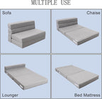 ANONER 60" Folding Sleeper Chair Sofa Bed Lazy Couch - Image 3
