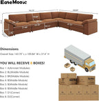 EASE MOOSE Oversized L Shape Sectional Couch, Extra Large Deep seat Brown - Image 2