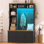 CSZZD Hall Tree with Bench and Shoe Storage, Entryway Bench with Coat Racks and by CSZZD