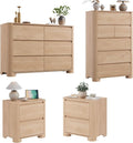 YANSNWO Minimalist Dresser and Nightstand Sets 4 Piece Bedroom Set, Wide & Tall by YANSNWO