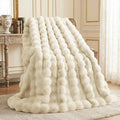 L'AGRATY Faux Rabbit Fur Throw Blanket by LAGRATY