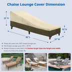 SunPatio Chaise Lounge Cover Outdoor Waterproof, Heavy Duty 2 Pack Patio Lounge - Image 2