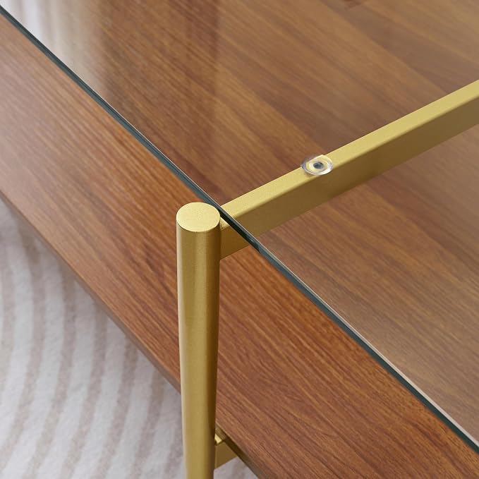 LumFurn X-Large Rectangle Glass Coffee Table, Mid-Century Modern Design - Image 6