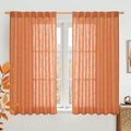 Semi Sheer Linen Curtains 45 Inches Long by LAMIT