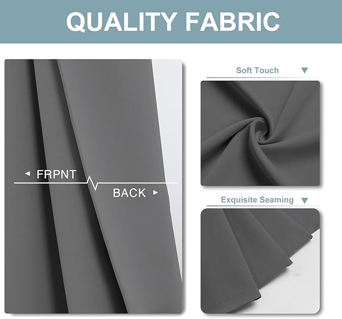 ChrisDowa Blackout Curtains for Bedroom and Living Room 120 Inches Long | 2 - Image 3