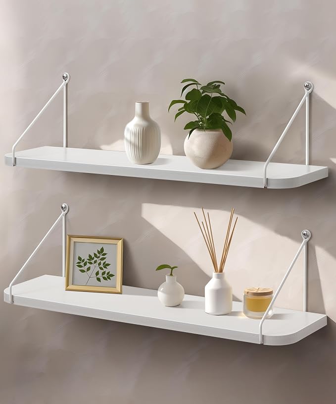 Afuly White Floating Shelves, 24 inch Long Shelves by Afuly