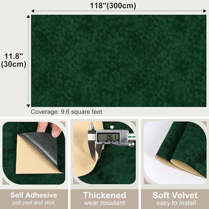 Vintage Green Velvet Flocking Liner - Image 7