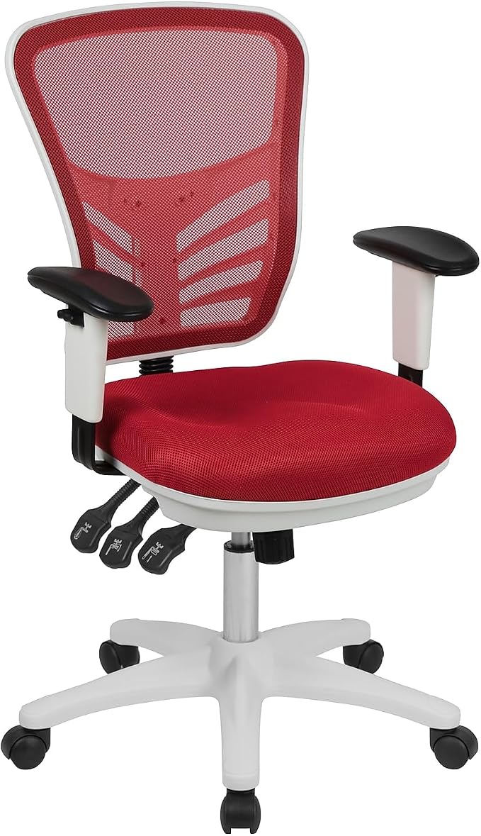 Flash Furniture Nicholas Mid-Back Red Mesh Multifunction Executive Swivel by FlashFurniture
